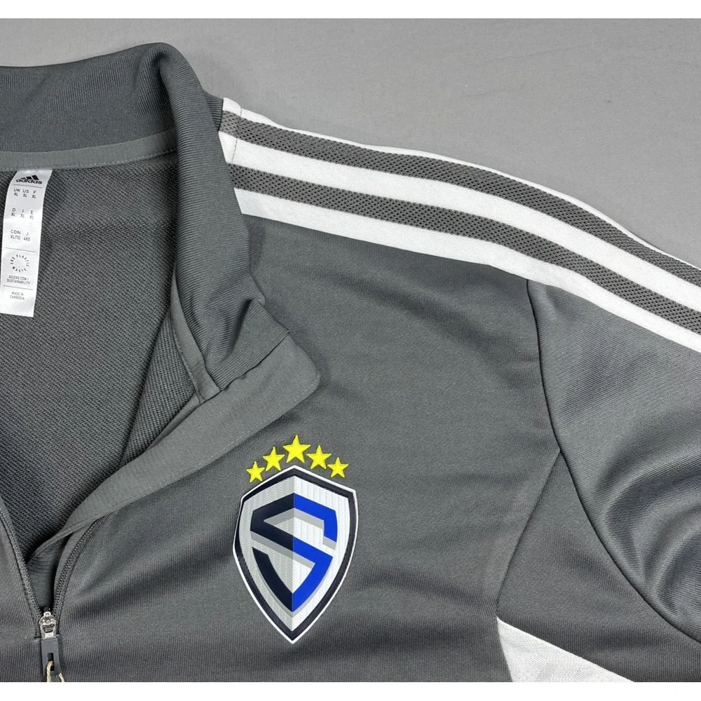 Sting Adidas Mens 1/4 Zip Condivo 22 Soccer Training Track Pullover Gray XL